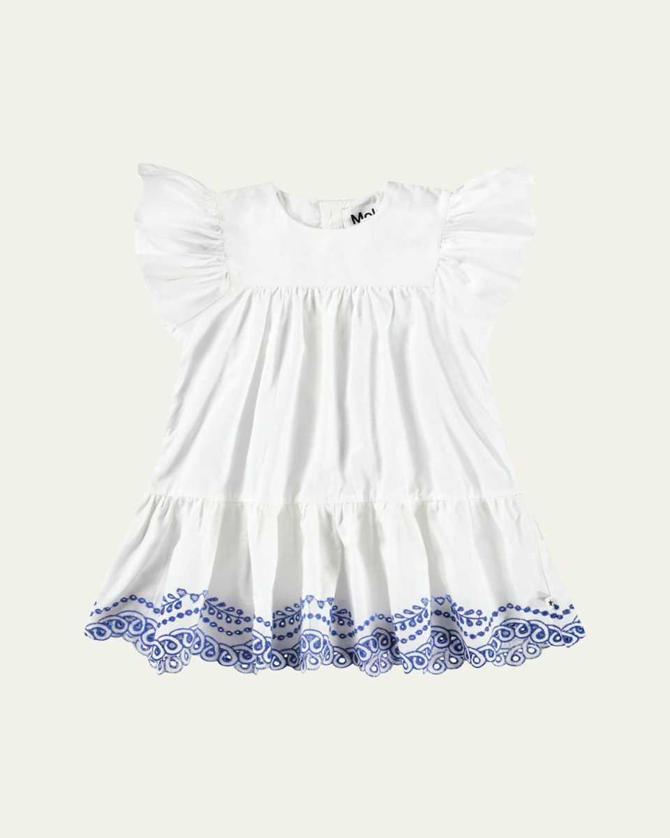Girl's Cammas Embroidered Dress, Size 6M-2